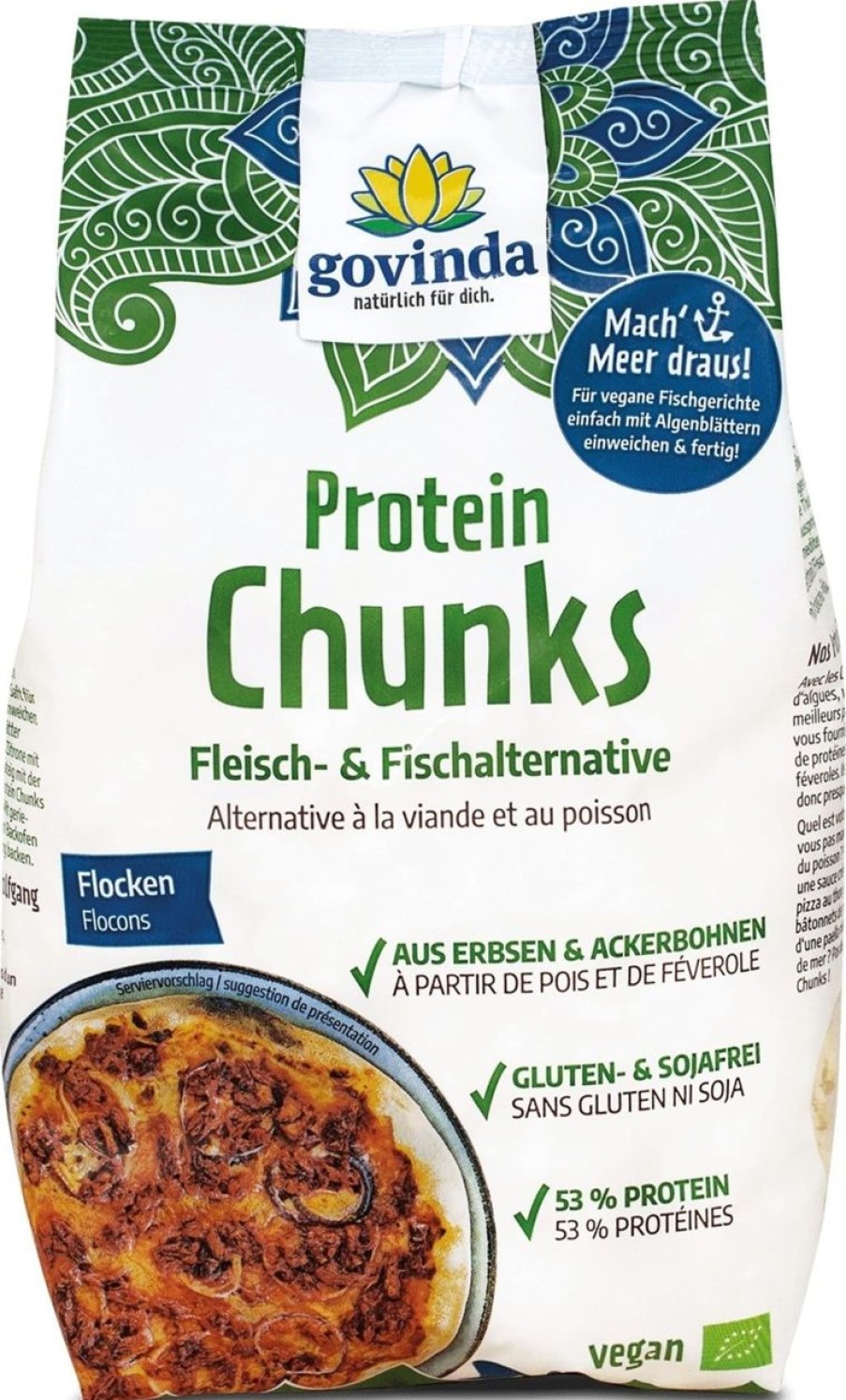 Govinda Sostituti Della Carne | Protein Chunks Fiocchi Bio, 125 G