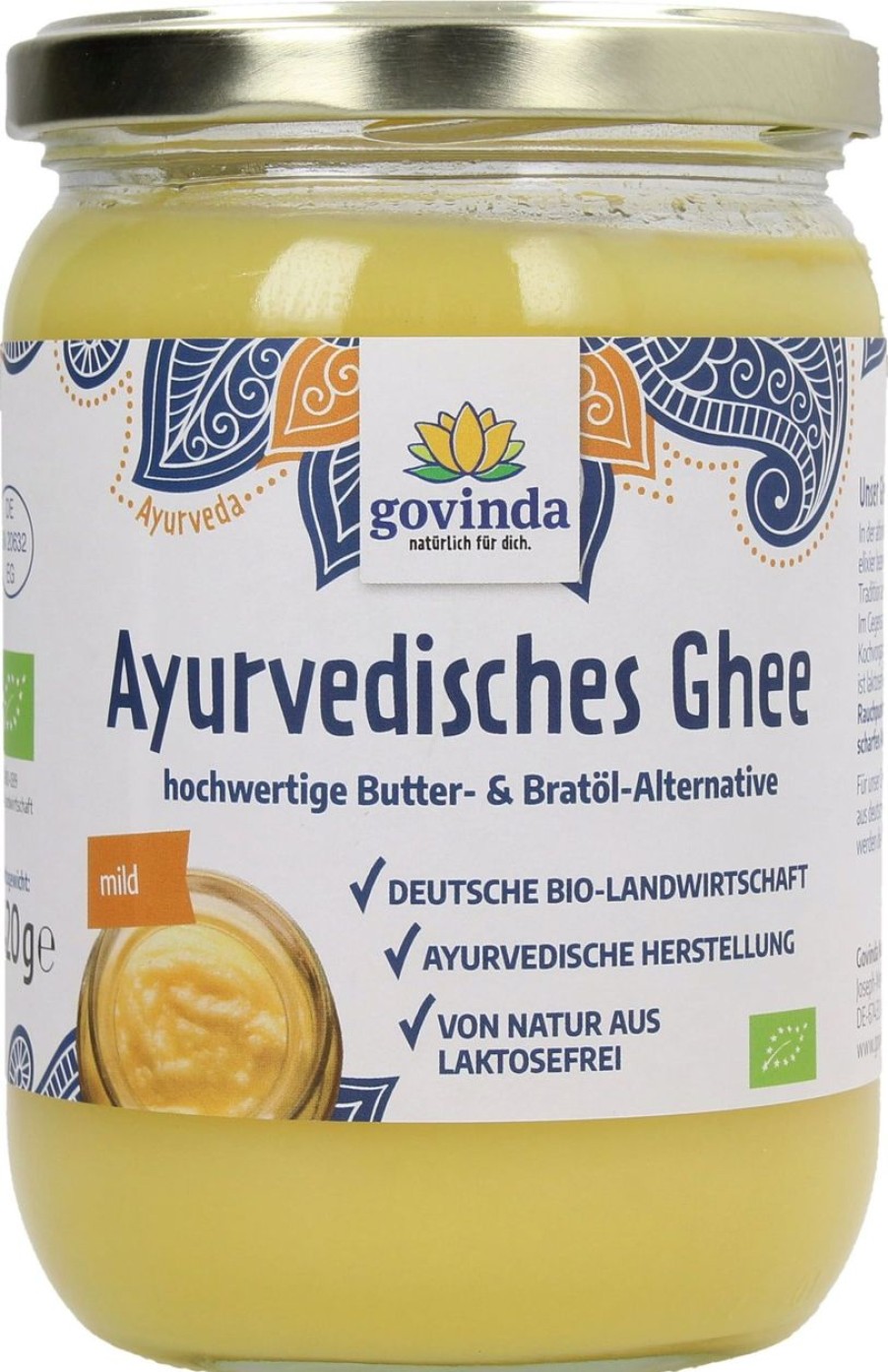 Govinda Burro Chiarificato | Ghee Bio Ayurvedico, 420 G