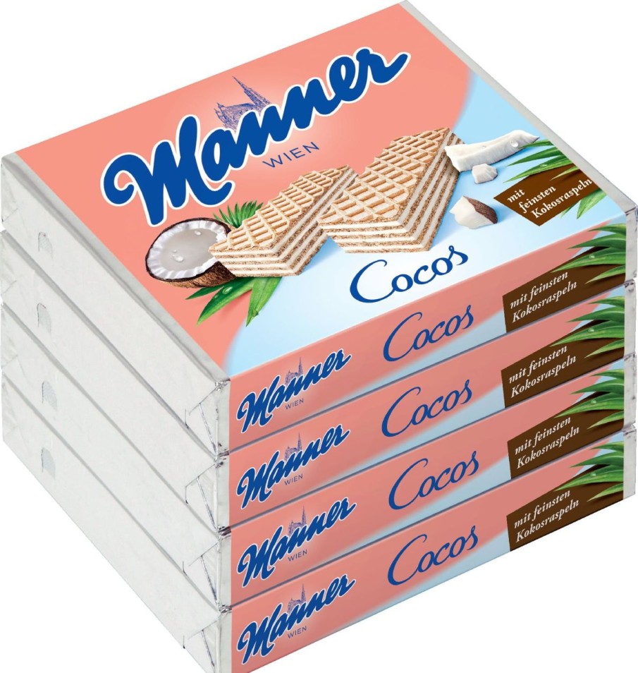 Manner Torte E Biscotti | Wafer Al Cocco, 300 G - 4 Pezzi