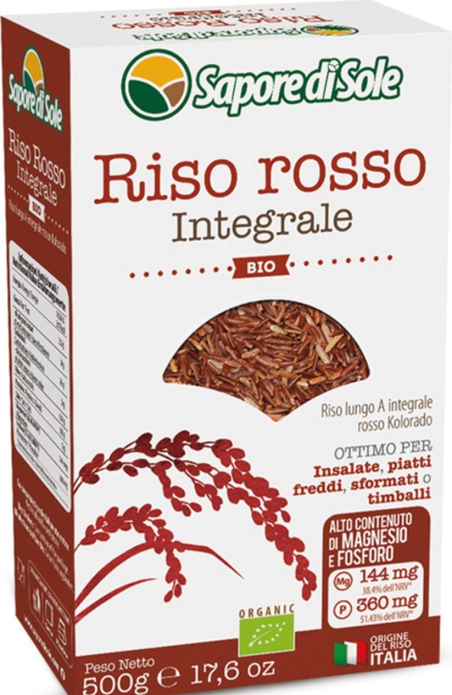 Sapore di Sole Riso E Risotti | Riso Rosso Integrale Bio, 500 G