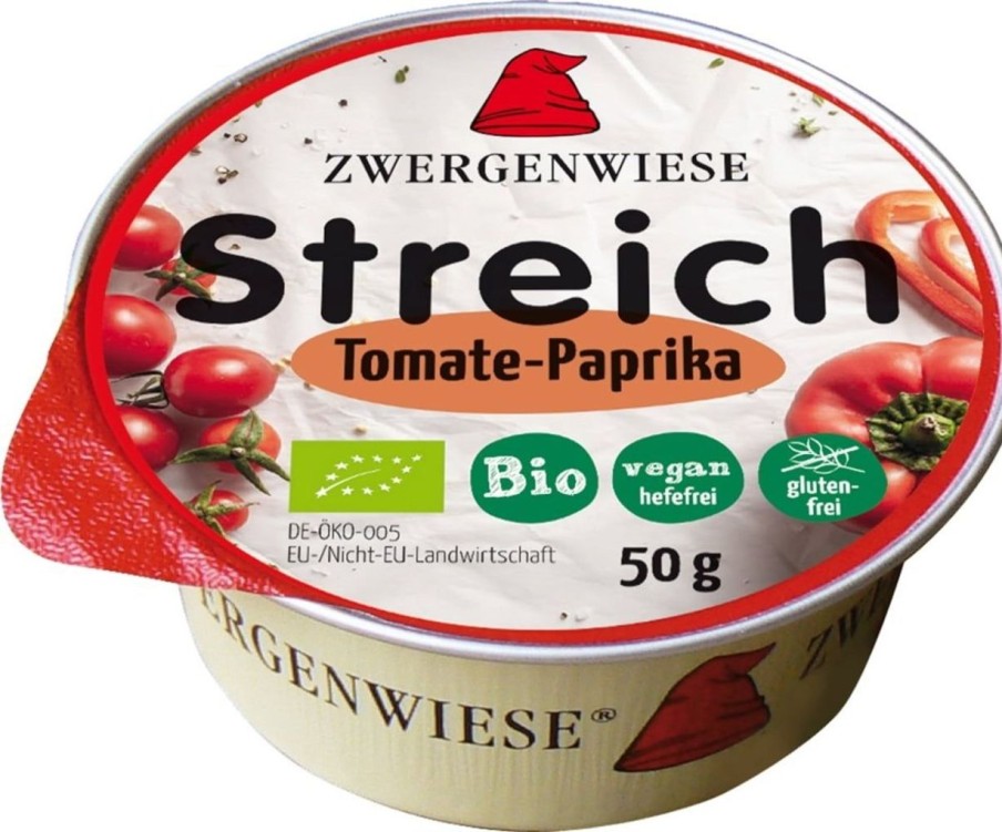 Zwergenwiese Pate E Spalmabili | Mini Spalmabile Bio - Pomodoro E Peperone, 50 G