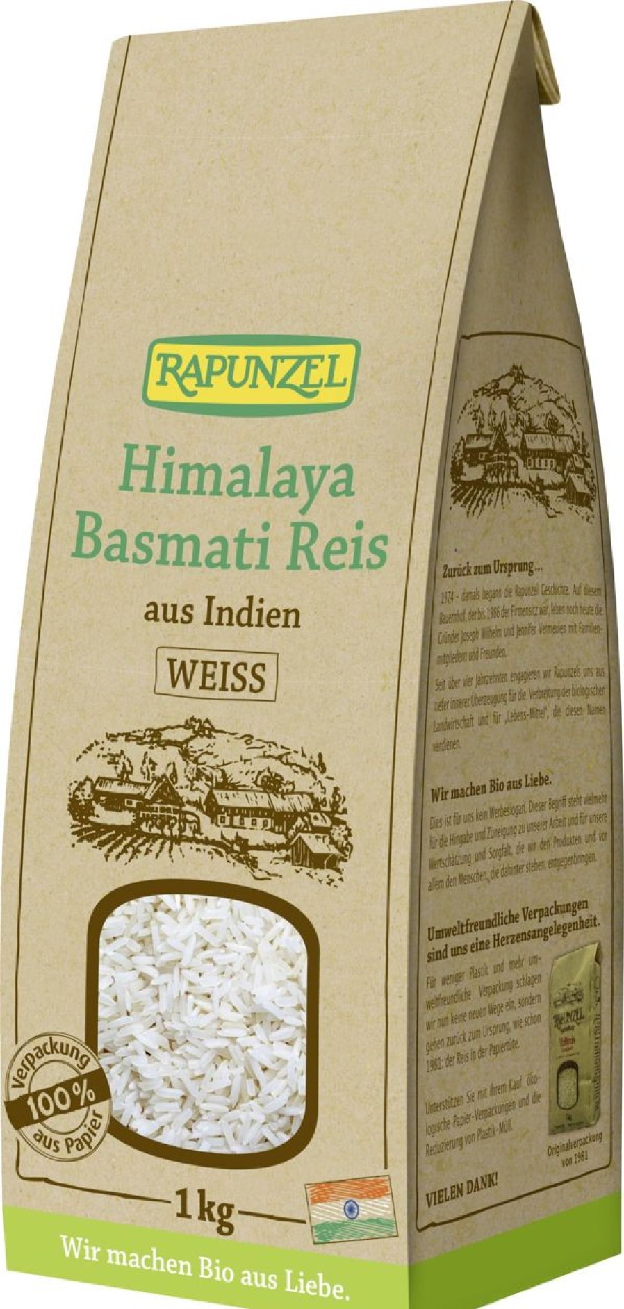 Rapunzel Riso E Risotti | Riso Basmati Bio Dell'Himalaya - Bianco, 1 Kg