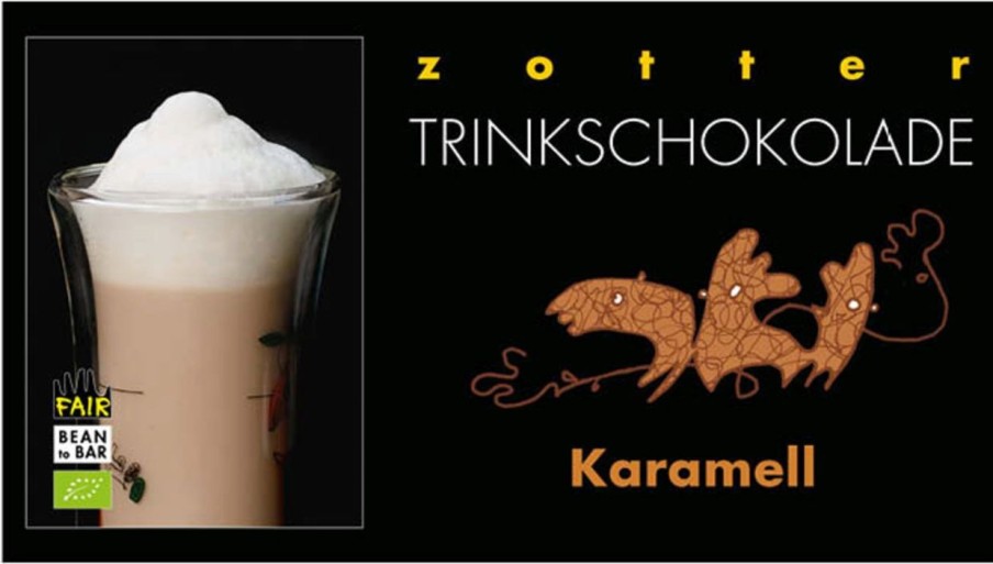Zotter Schokolade Cacao E Cioccolata | Organic Caramel Drinking Chocolate, 110 G